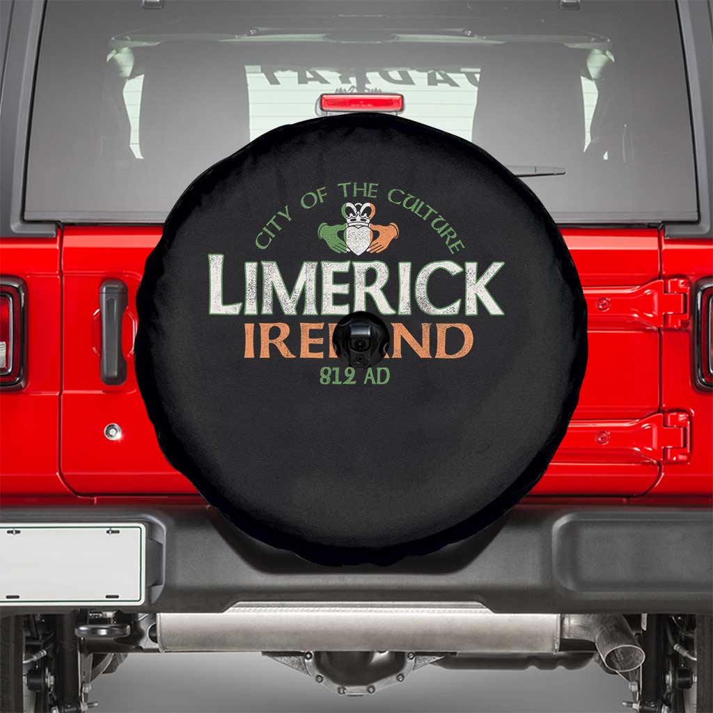 Limerick Ireland Spare Tire Cover City Of The Culture Est 812 AD TS11 Black Print Your Wear