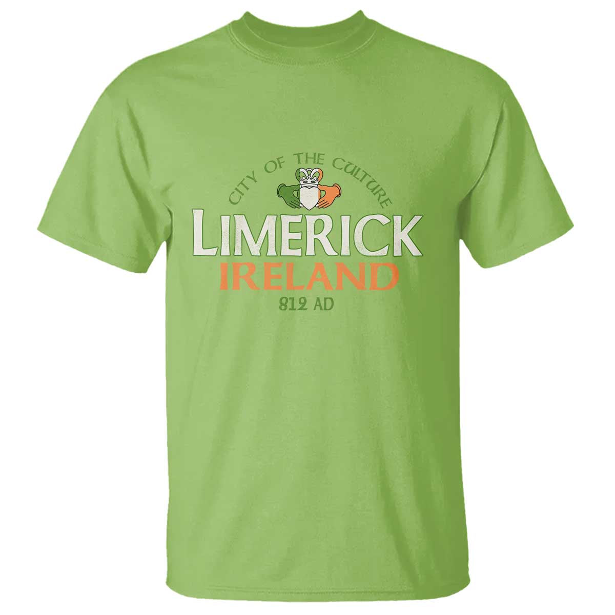 Limerick Ireland T Shirt City Of The Culture Est 812 AD TS11 Lime Print Your Wear