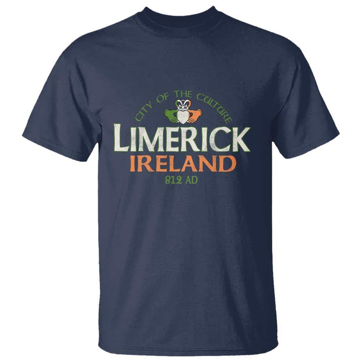 Limerick Ireland T Shirt City Of The Culture Est 812 AD TS11 Navy Print Your Wear