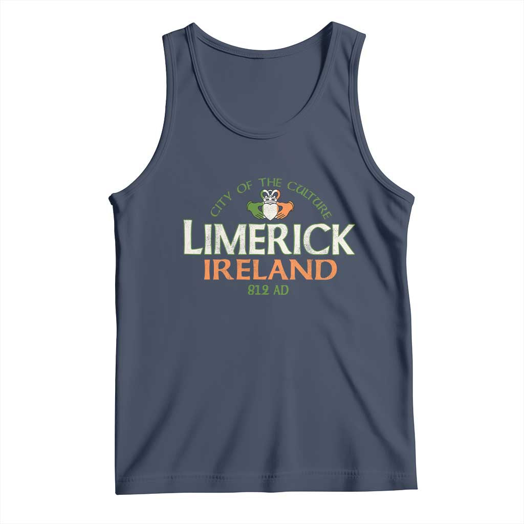 Limerick Ireland Tank Top City Of The Culture Est 812 AD TS11 Navy Print Your Wear