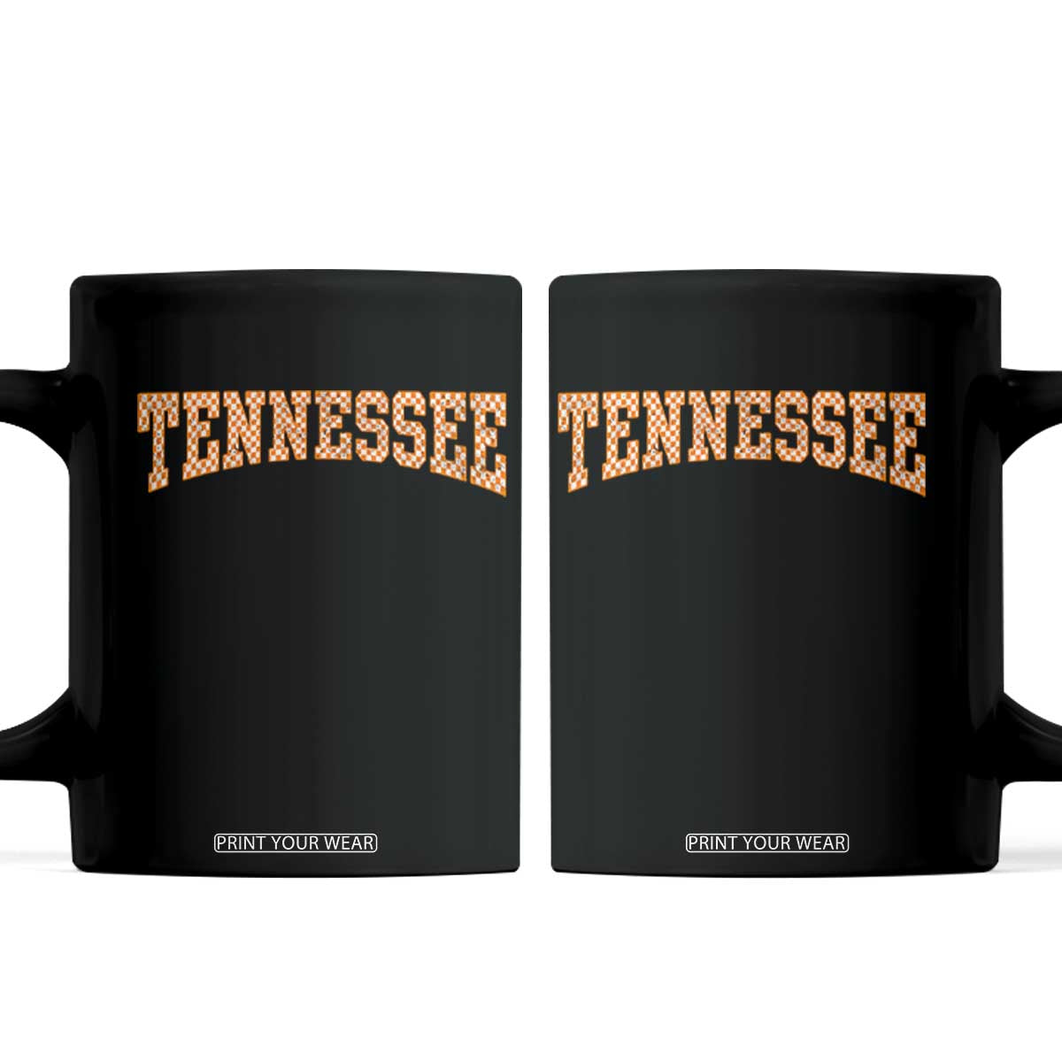 Tennessee Fan Coffee Mug Orange Retro Checkered Varsity TN State TS11 Black Print Your Wear