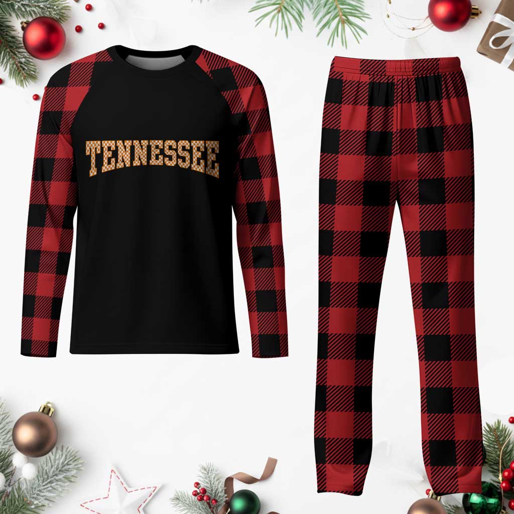 Tennessee Fan Plaid Pajama Set Orange Retro Checkered Varsity TN State TS11 Buffalo Plaid Print Your Wear