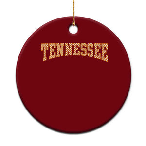 Tennessee Fan Ceramic Ornament Orange Retro Checkered Varsity TN State TS11 1pc Red Print Your Wear