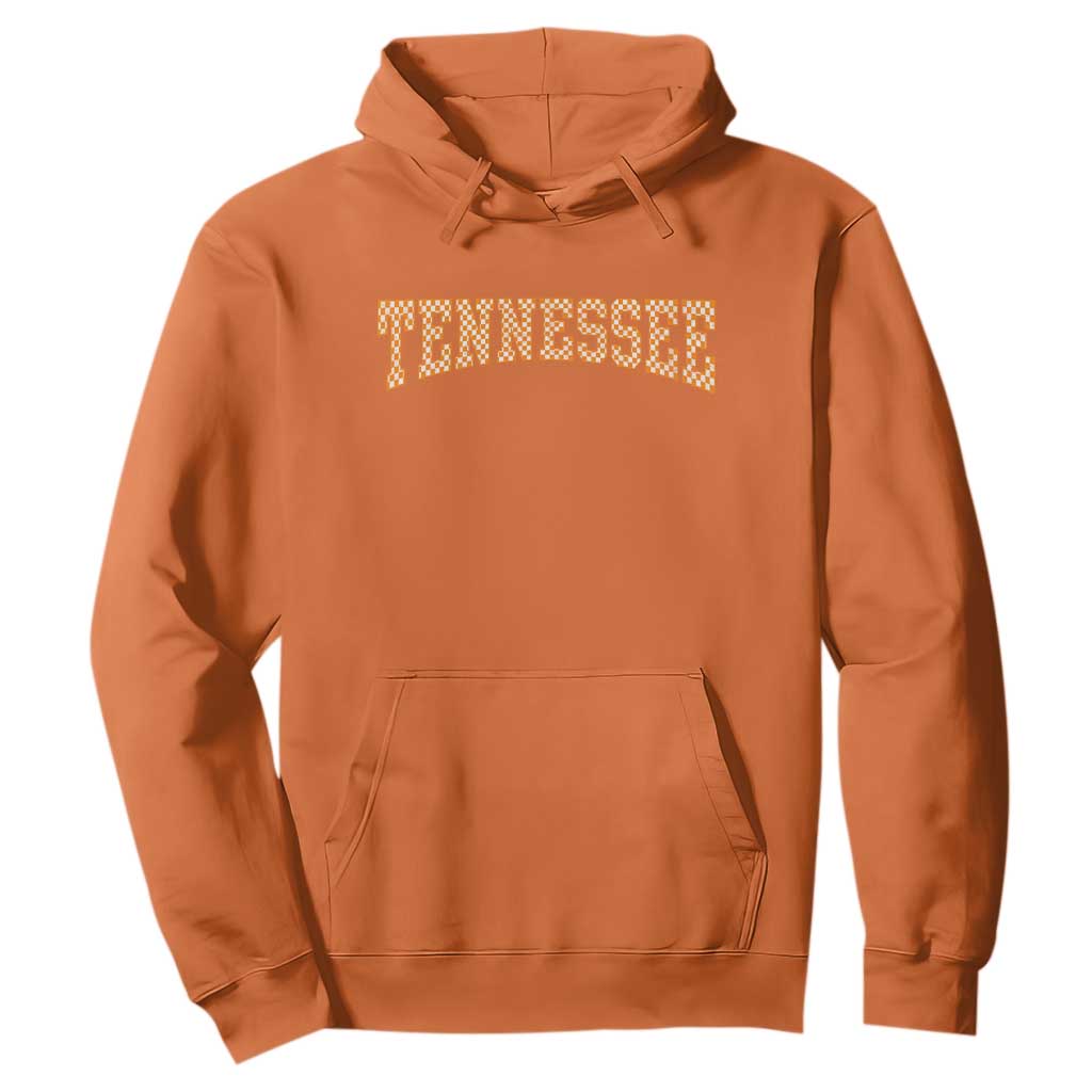 Tennessee Fan Hoodie Orange Retro Checkered Varsity TN State TS11 Orange Print Your Wear