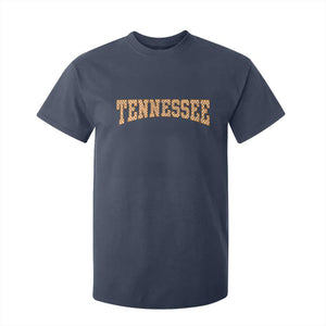 Tennessee Fan T Shirt For Kid Orange Retro Checkered Varsity TN State TS11 Navy Print Your Wear