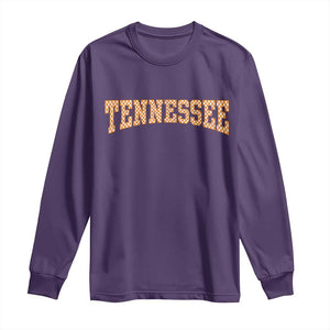 Tennessee Fan Long Sleeve Shirt Orange Retro Checkered Varsity TN State TS11 Purple Print Your Wear