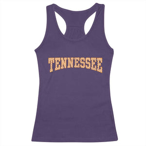 Tennessee Fan Racerback Tank Top Orange Retro Checkered Varsity TN State TS11 Purple Print Your Wear