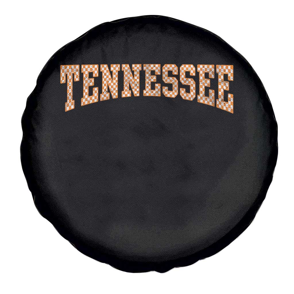 Tennessee Fan Spare Tire Cover Orange Retro Checkered Varsity TN State TS11 Print Your Wear