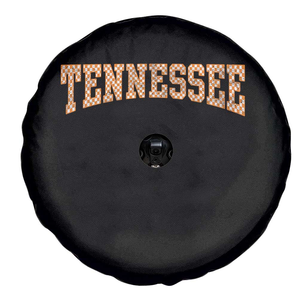 Tennessee Fan Spare Tire Cover Orange Retro Checkered Varsity TN State TS11 Print Your Wear
