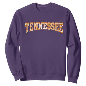 Tennessee Fan Sweatshirt Orange Retro Checkered Varsity TN State TS11 Purple Print Your Wear
