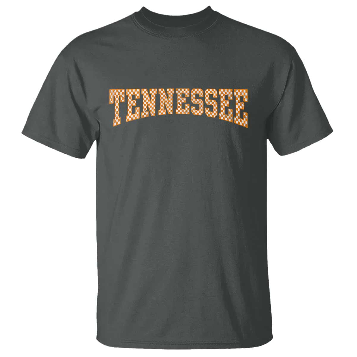 Tennessee Fan T Shirt Orange Retro Checkered Varsity TN State TS11 Dark Heather Print Your Wear
