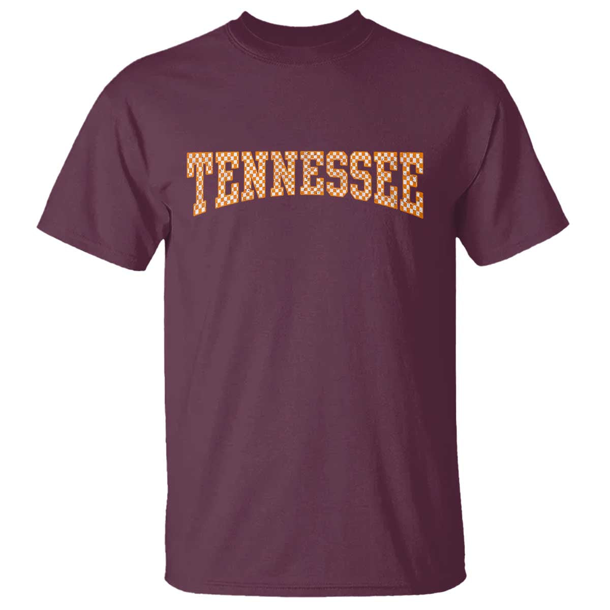 Tennessee Fan T Shirt Orange Retro Checkered Varsity TN State TS11 Maroon Print Your Wear