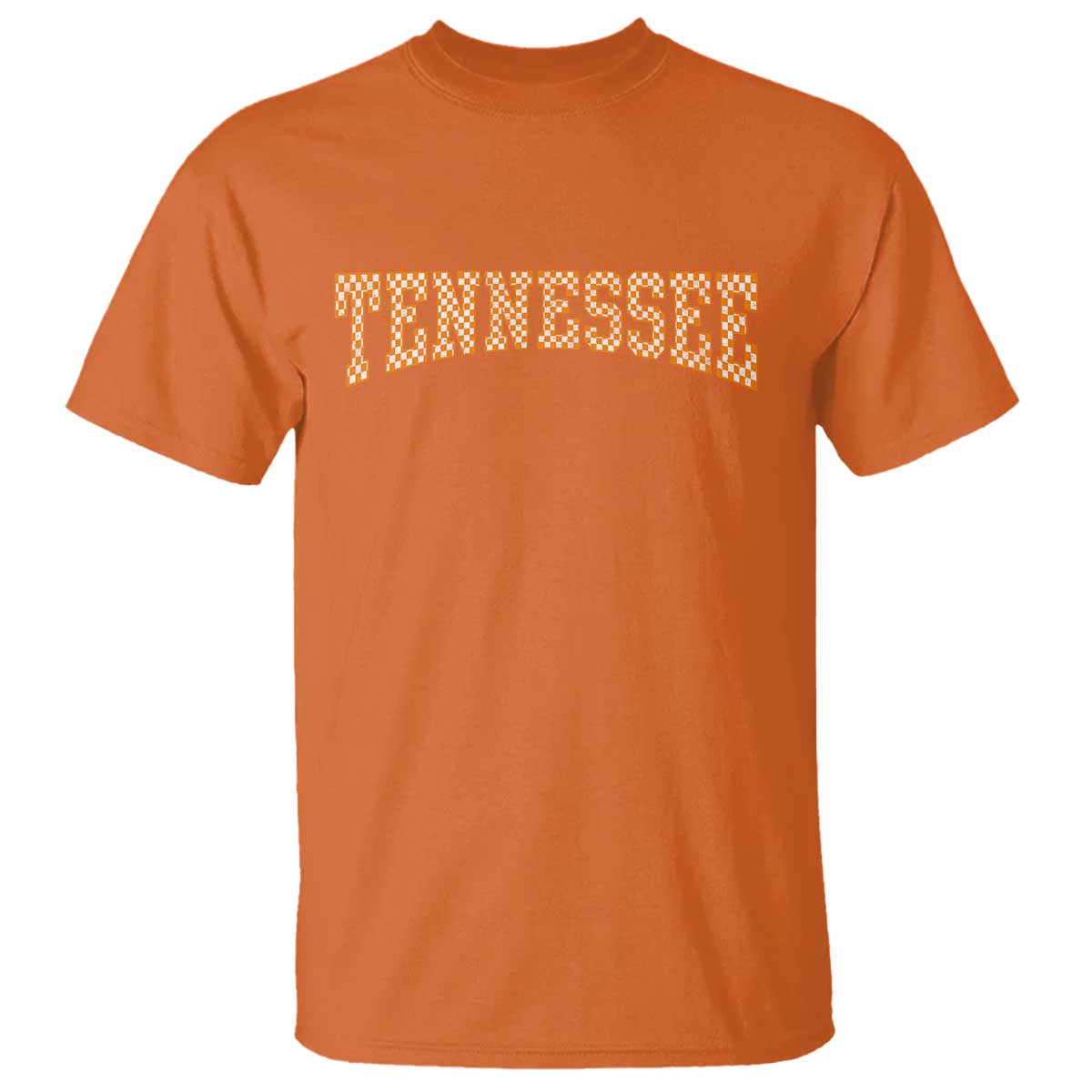 Tennessee Fan T Shirt Orange Retro Checkered Varsity TN State TS11 Orange Print Your Wear