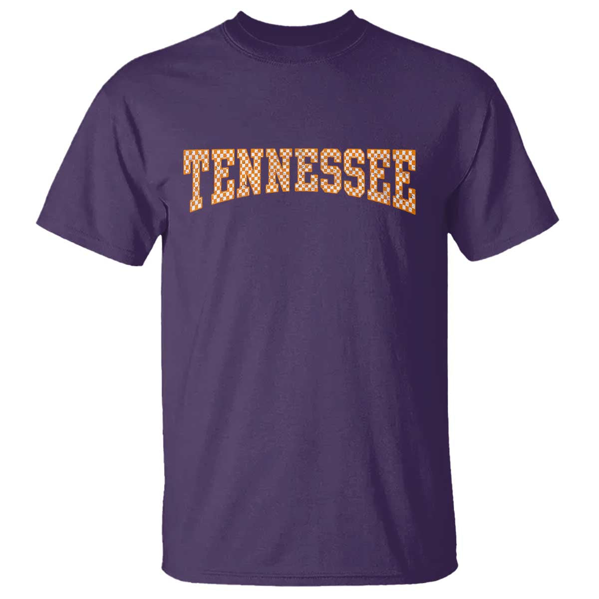 Tennessee Fan T Shirt Orange Retro Checkered Varsity TN State TS11 Purple Print Your Wear