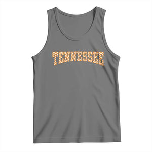 Tennessee Fan Tank Top Orange Retro Checkered Varsity TN State TS11 Black Heather Print Your Wear