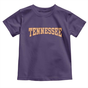 Tennessee Fan Toddler T Shirt Orange Retro Checkered Varsity TN State TS11 Purple Print Your Wear