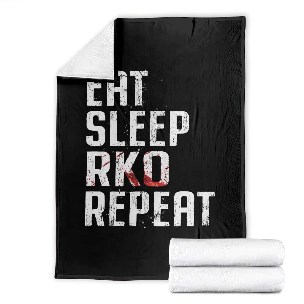 Eat Sleep RKO Repeat Throw Blanket Blood Stained TS11 Black Print Your Wear
