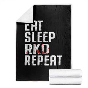 Eat Sleep RKO Repeat Throw Blanket Blood Stained TS11 Black Print Your Wear
