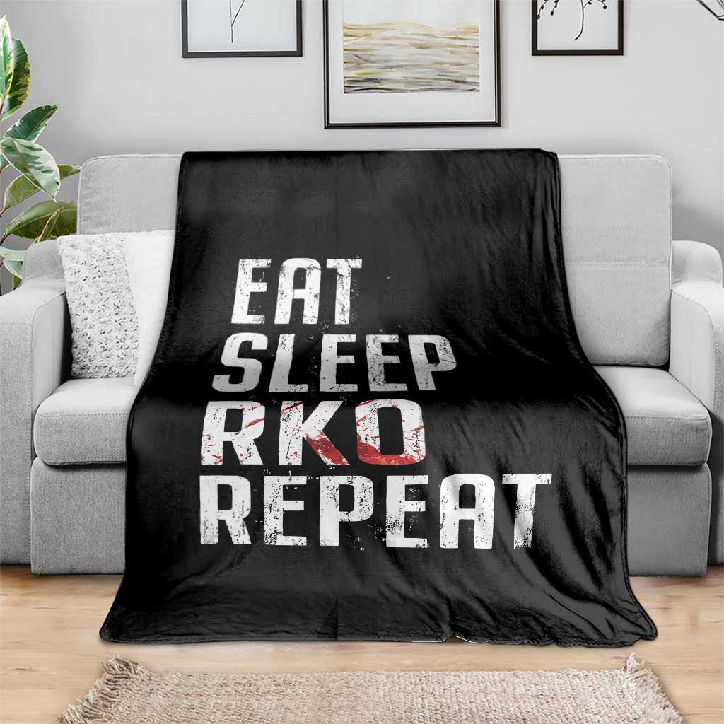 Eat Sleep RKO Repeat Throw Blanket Blood Stained TS11 Print Your Wear