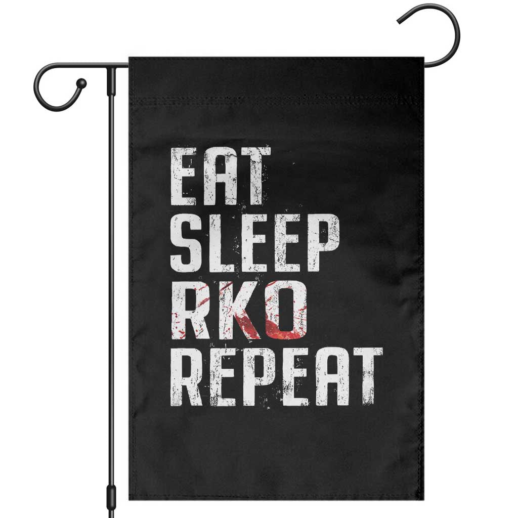 Eat Sleep RKO Repeat Garden Flag Blood Stained TS11 Black Print Your Wear