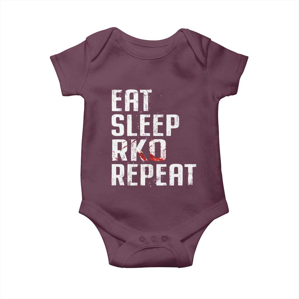 Eat Sleep RKO Repeat Baby Onesie Blood Stained TS11 Maroon Print Your Wear