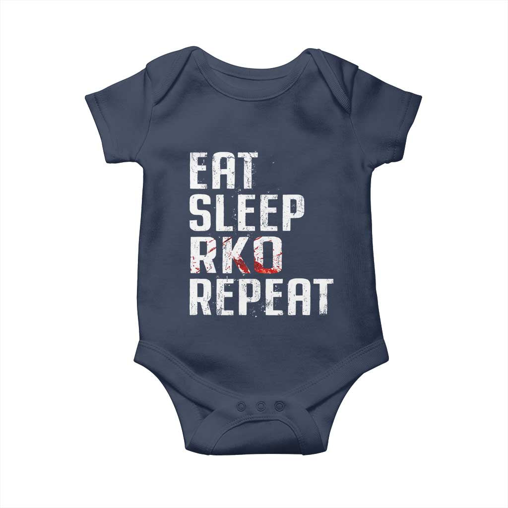 Eat Sleep RKO Repeat Baby Onesie Blood Stained TS11 Navy Print Your Wear