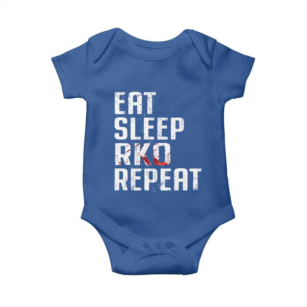 Eat Sleep RKO Repeat Baby Onesie Blood Stained TS11 Royal Blue Print Your Wear