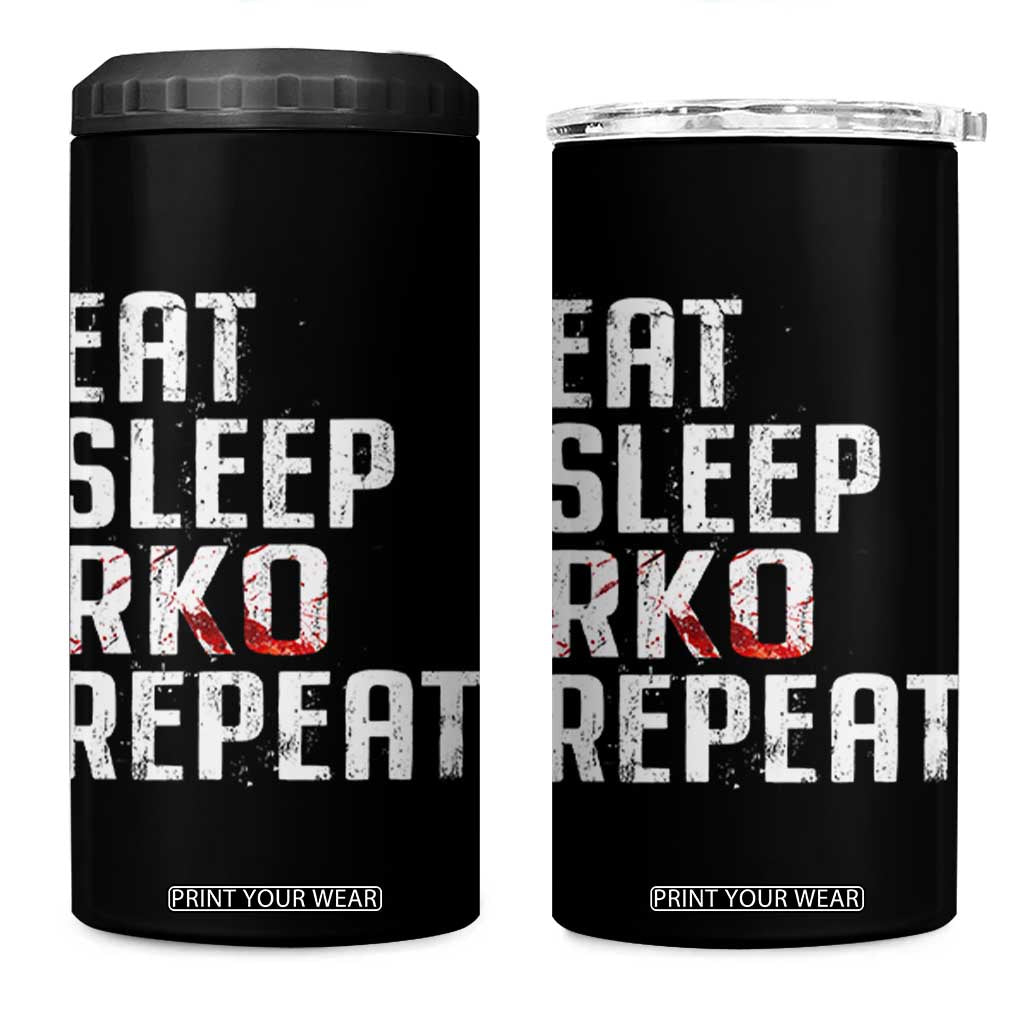 Eat Sleep RKO Repeat 4 in 1 Can Cooler Tumbler Blood Stained TS11 One Size: 16 oz Black Print Your Wear