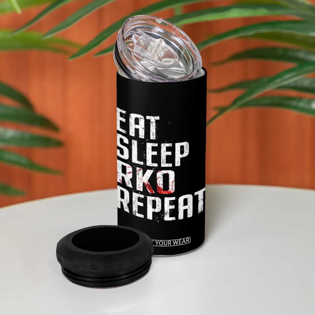 Eat Sleep RKO Repeat 4 in 1 Can Cooler Tumbler Blood Stained TS11 Print Your Wear