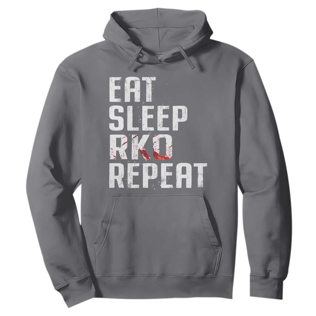 Eat Sleep RKO Repeat Hoodie Blood Stained TS11 Charcoal Print Your Wear
