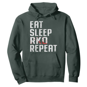 Eat Sleep RKO Repeat Hoodie Blood Stained TS11 Dark Forest Green Print Your Wear