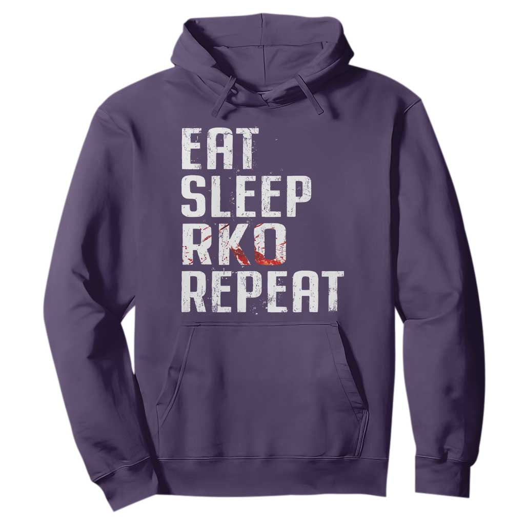 Eat Sleep RKO Repeat Hoodie Blood Stained TS11 Purple Print Your Wear