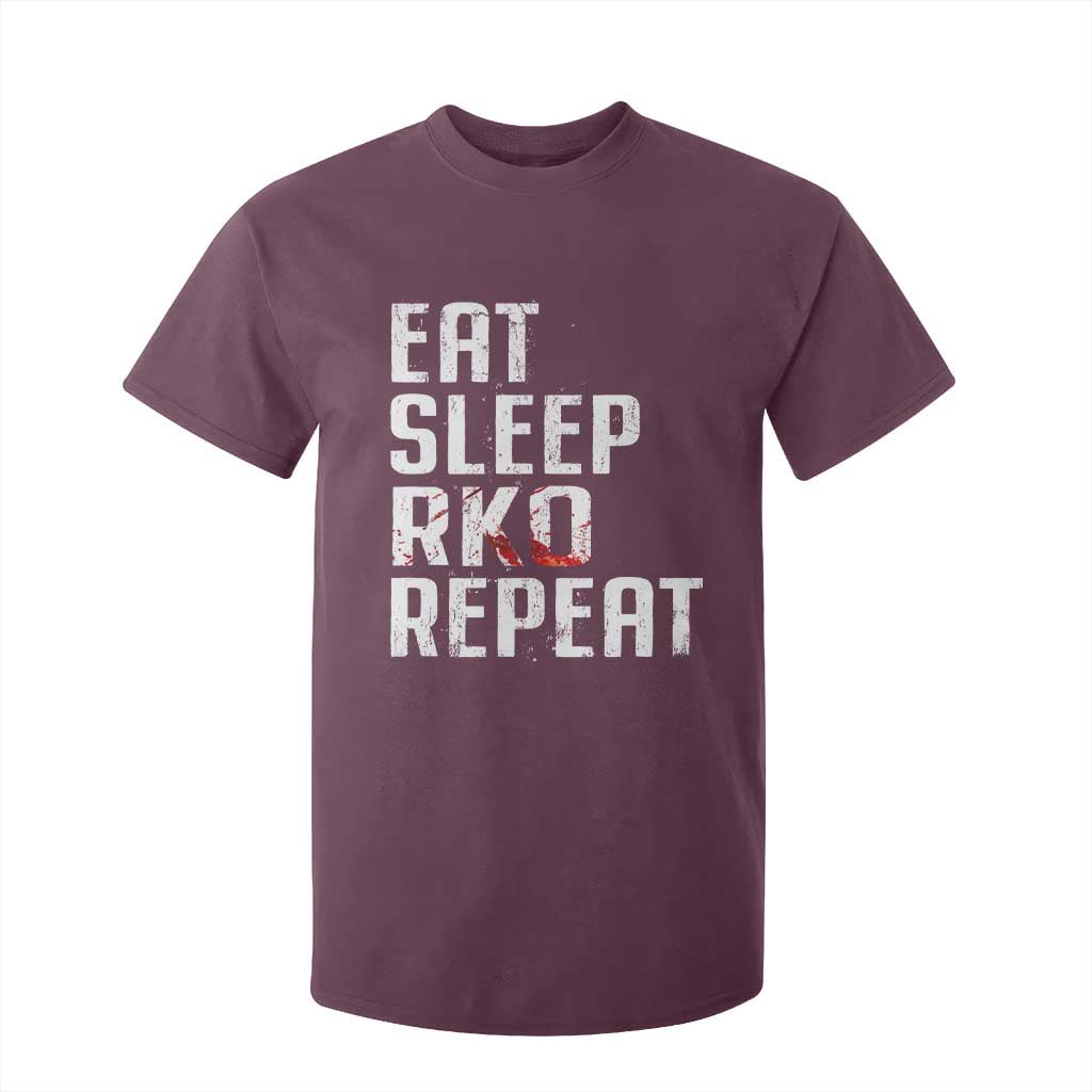 Eat Sleep RKO Repeat T Shirt For Kid Blood Stained TS11 Maroon Print Your Wear