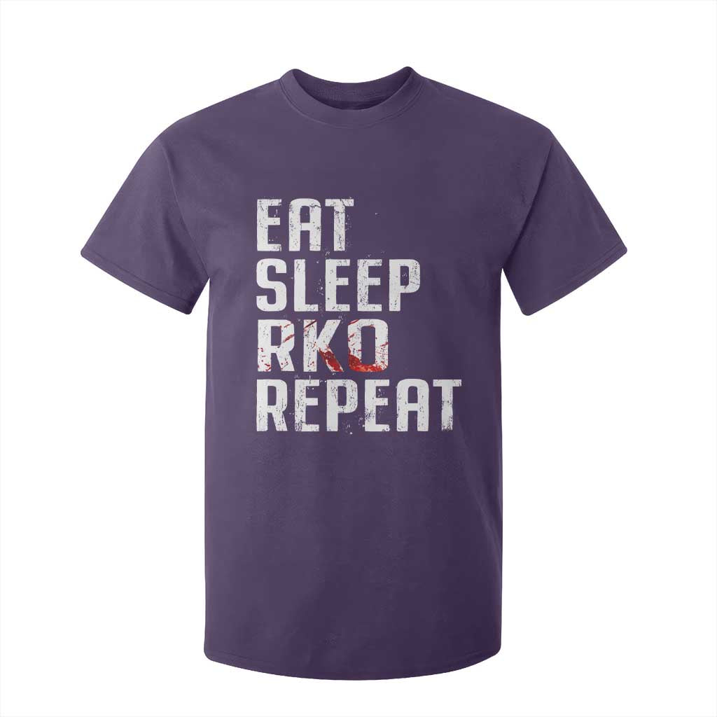 Eat Sleep RKO Repeat T Shirt For Kid Blood Stained TS11 Purple Print Your Wear