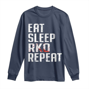 Eat Sleep RKO Repeat Long Sleeve Shirt Blood Stained TS11 Navy Print Your Wear