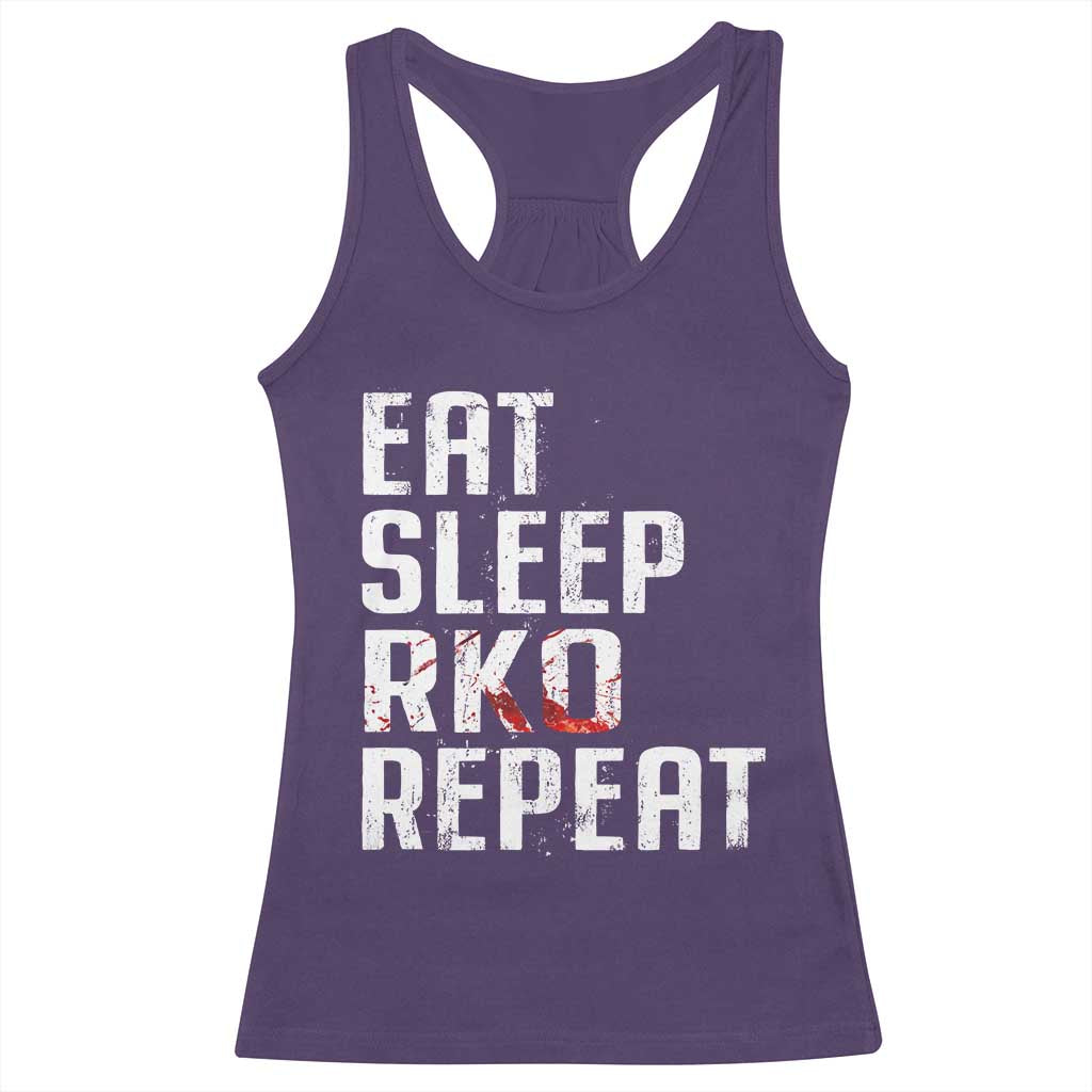 Eat Sleep RKO Repeat Racerback Tank Top Blood Stained TS11 Purple Print Your Wear