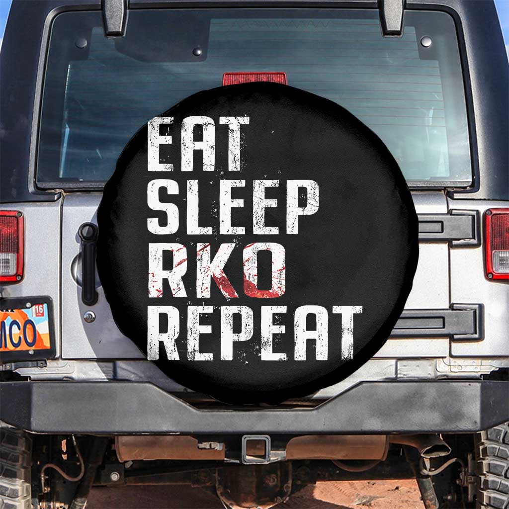 Eat Sleep RKO Repeat Spare Tire Cover Blood Stained TS11 No hole Black Print Your Wear