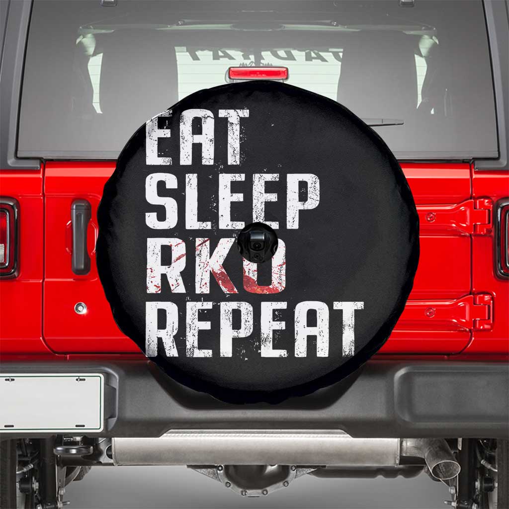 Eat Sleep RKO Repeat Spare Tire Cover Blood Stained TS11 Black Print Your Wear