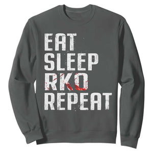 Eat Sleep RKO Repeat Sweatshirt Blood Stained TS11 Dark Heather Print Your Wear