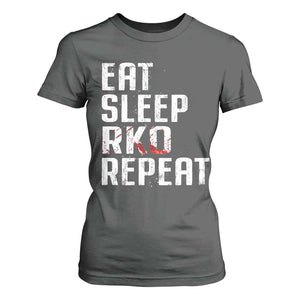 Eat Sleep RKO Repeat T Shirt For Women Blood Stained TS11 Dark Heather Print Your Wear