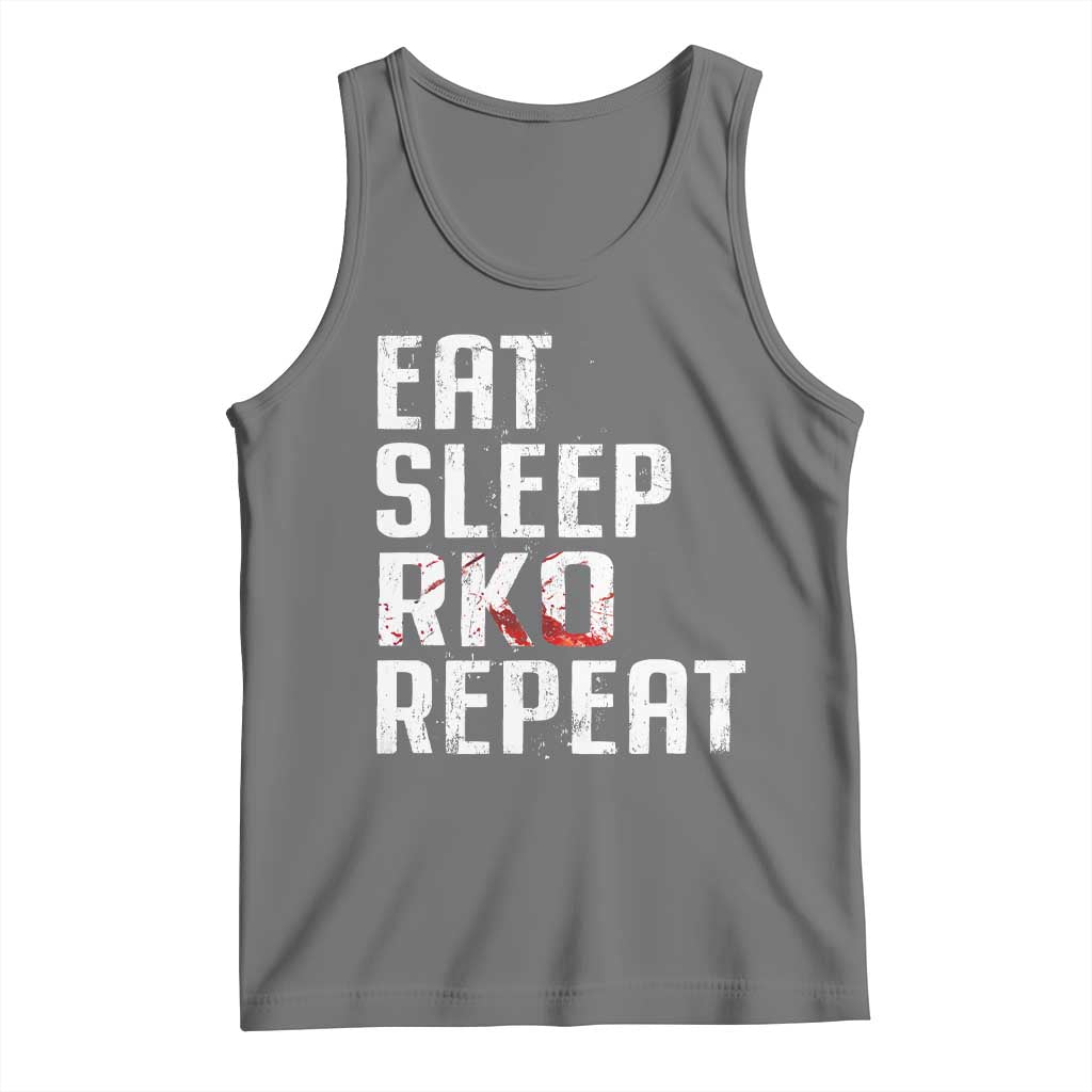 Eat Sleep RKO Repeat Tank Top Blood Stained TS11 Black Heather Print Your Wear