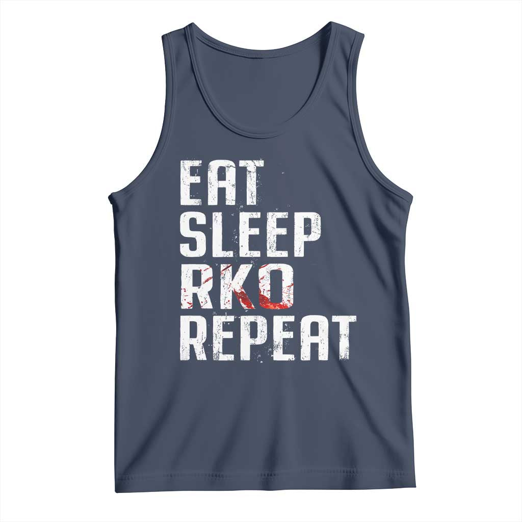 Eat Sleep RKO Repeat Tank Top Blood Stained TS11 Navy Print Your Wear
