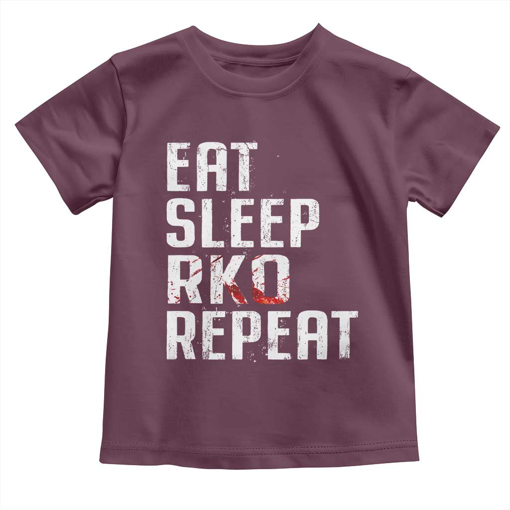 Eat Sleep RKO Repeat Toddler T Shirt Blood Stained TS11 Maroon Print Your Wear