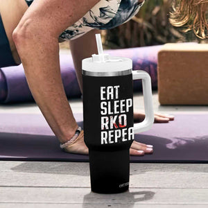 Eat Sleep RKO Repeat Tumbler With Handle Blood Stained TS11 Print Your Wear