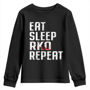 Eat Sleep RKO Repeat Youth Sweatshirt Blood Stained TS11 Black Print Your Wear