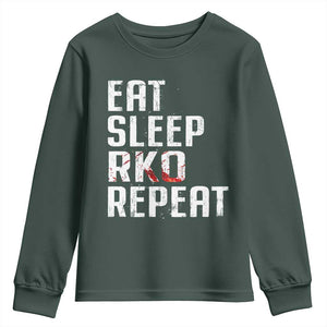 Eat Sleep RKO Repeat Youth Sweatshirt Blood Stained TS11 Dark Forest Green Print Your Wear