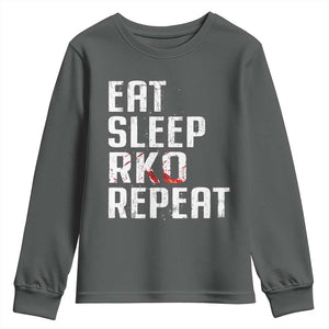 Eat Sleep RKO Repeat Youth Sweatshirt Blood Stained TS11 Dark Heather Print Your Wear