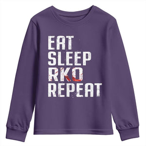 Eat Sleep RKO Repeat Youth Sweatshirt Blood Stained TS11 Purple Print Your Wear