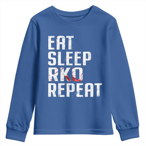 Eat Sleep RKO Repeat Youth Sweatshirt Blood Stained TS11 Royal Blue Print Your Wear