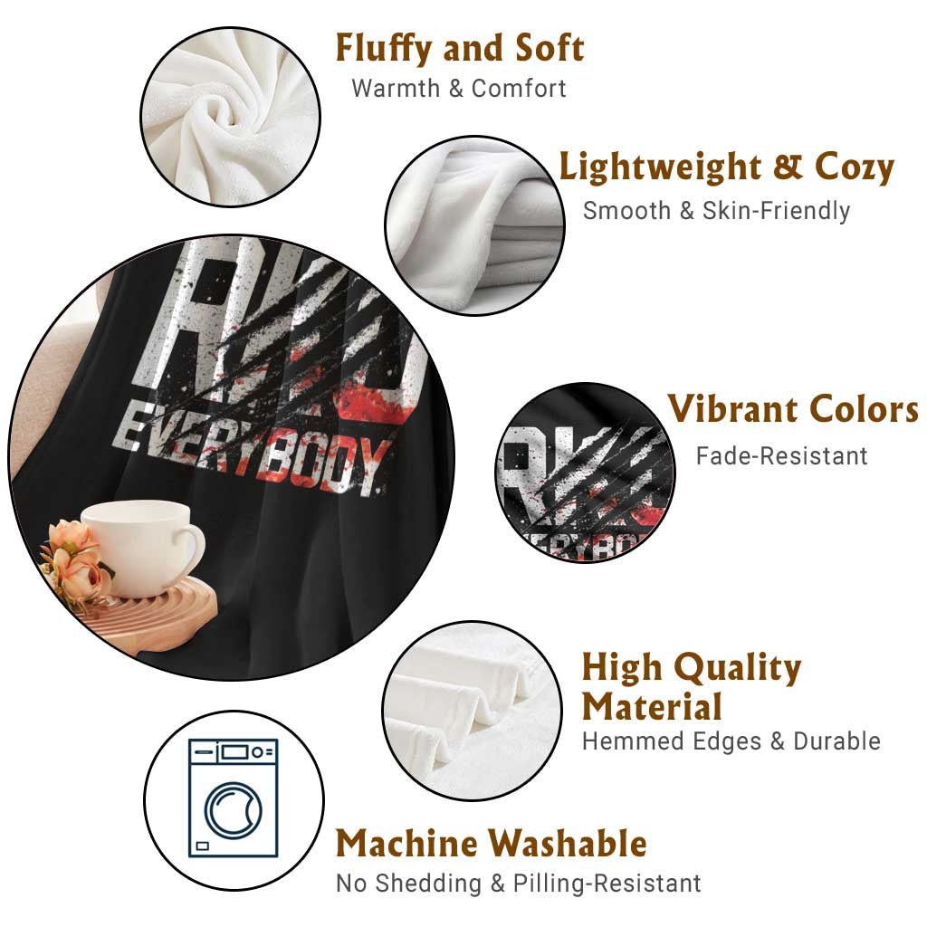 RKO Everybody Throw Blanket Grunge Blood Stained Scratch Mark TS11 Print Your Wear